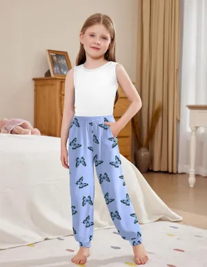Arshiner Girls Pajama Pants Kids Plaid Pj Pants with Pockets
