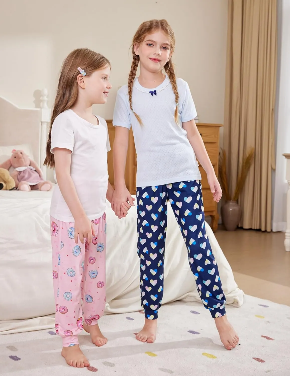 Arshiner Girls Pajama Pants Kids Plaid Pj Pants with Pockets