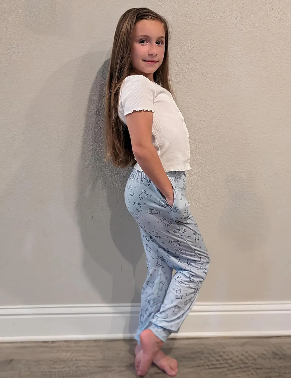 Arshiner Girls Pajama Pants Kids Plaid Pj Pants with Pockets