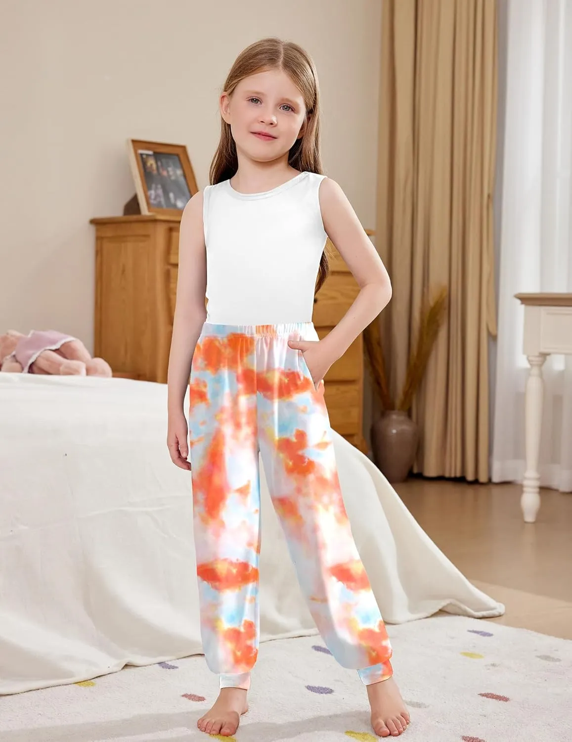Arshiner Girls Pajama Pants Kids Plaid Pj Pants with Pockets