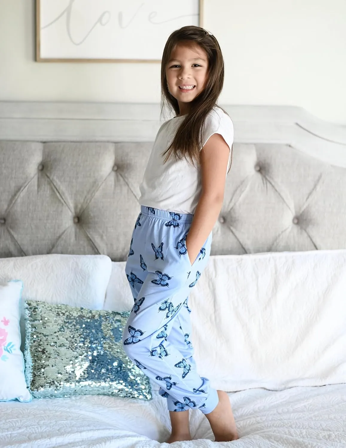 Arshiner Girls Pajama Pants Kids Plaid Pj Pants with Pockets