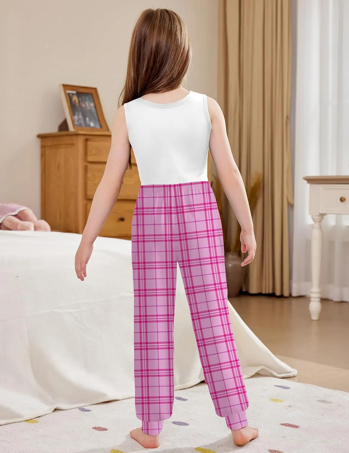 Arshiner Girls Pajama Pants Kids Plaid Pj Pants with Pockets
