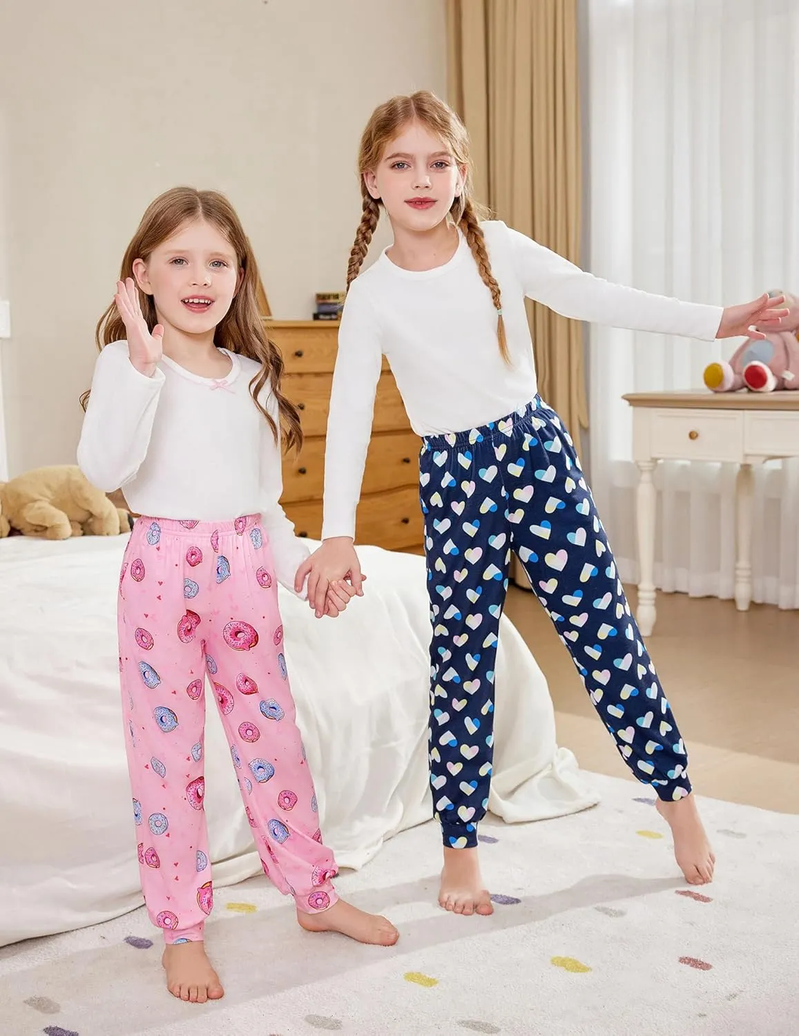 Arshiner Girls Pajama Pants Kids Plaid Pj Pants with Pockets