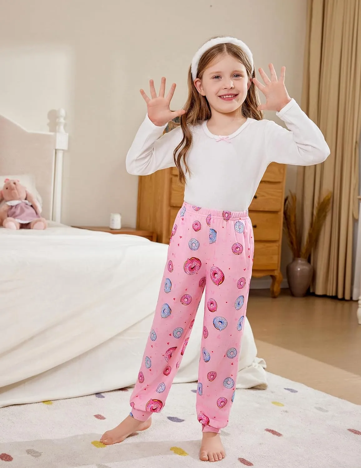 Arshiner Girls Pajama Pants Kids Plaid Pj Pants with Pockets
