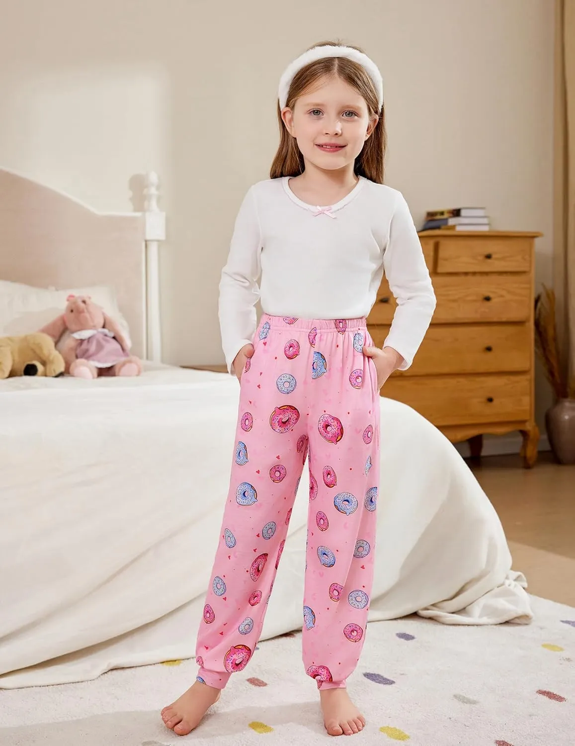 Arshiner Girls Pajama Pants Kids Plaid Pj Pants with Pockets