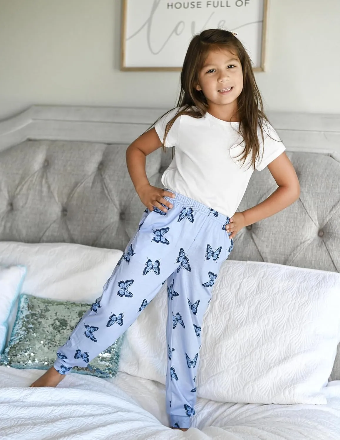 Arshiner Girls Pajama Pants Kids Plaid Pj Pants with Pockets
