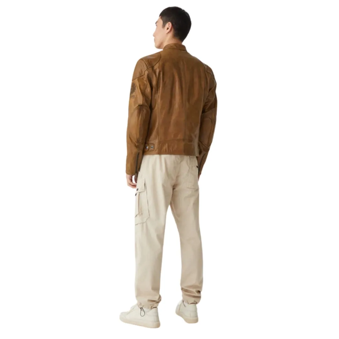 Belstaff Supreme Motorcycle Brown Leather Jacket
