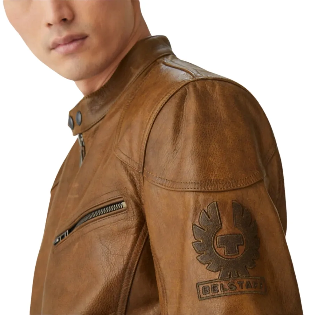 Belstaff Supreme Motorcycle Brown Leather Jacket