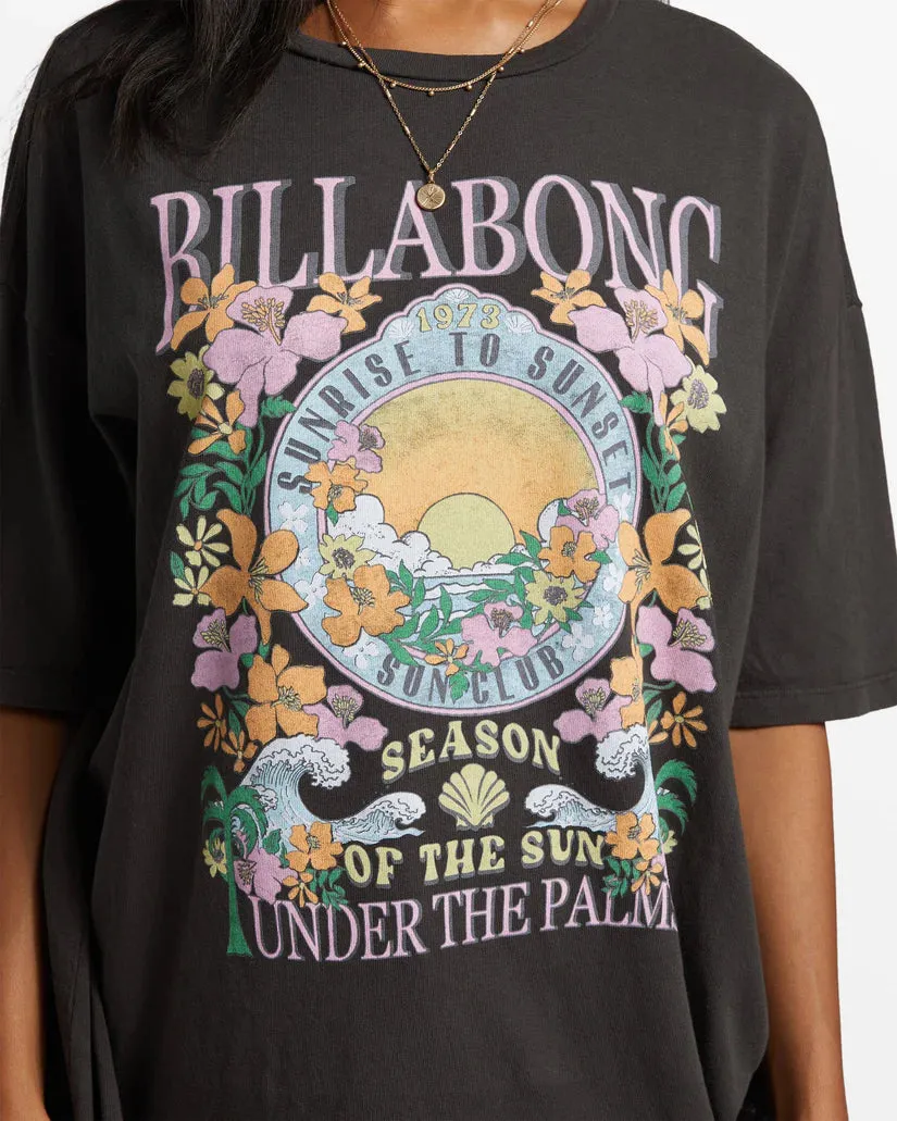 BILLABONG Women's Under The Palms Oversized T-Shirt Off Black