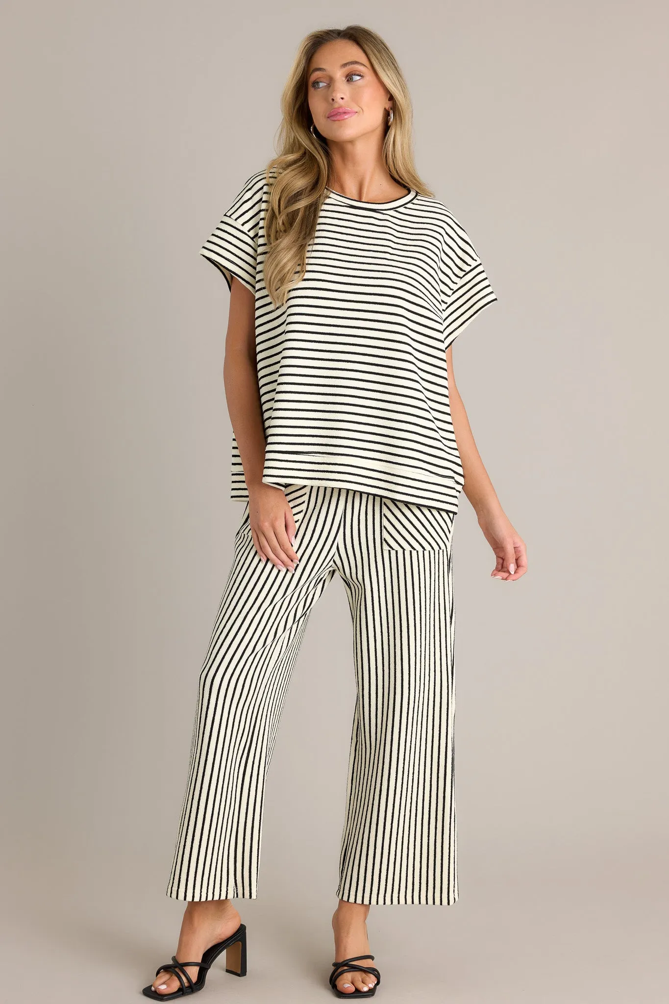 Blissful Horizon Black Stripe Top