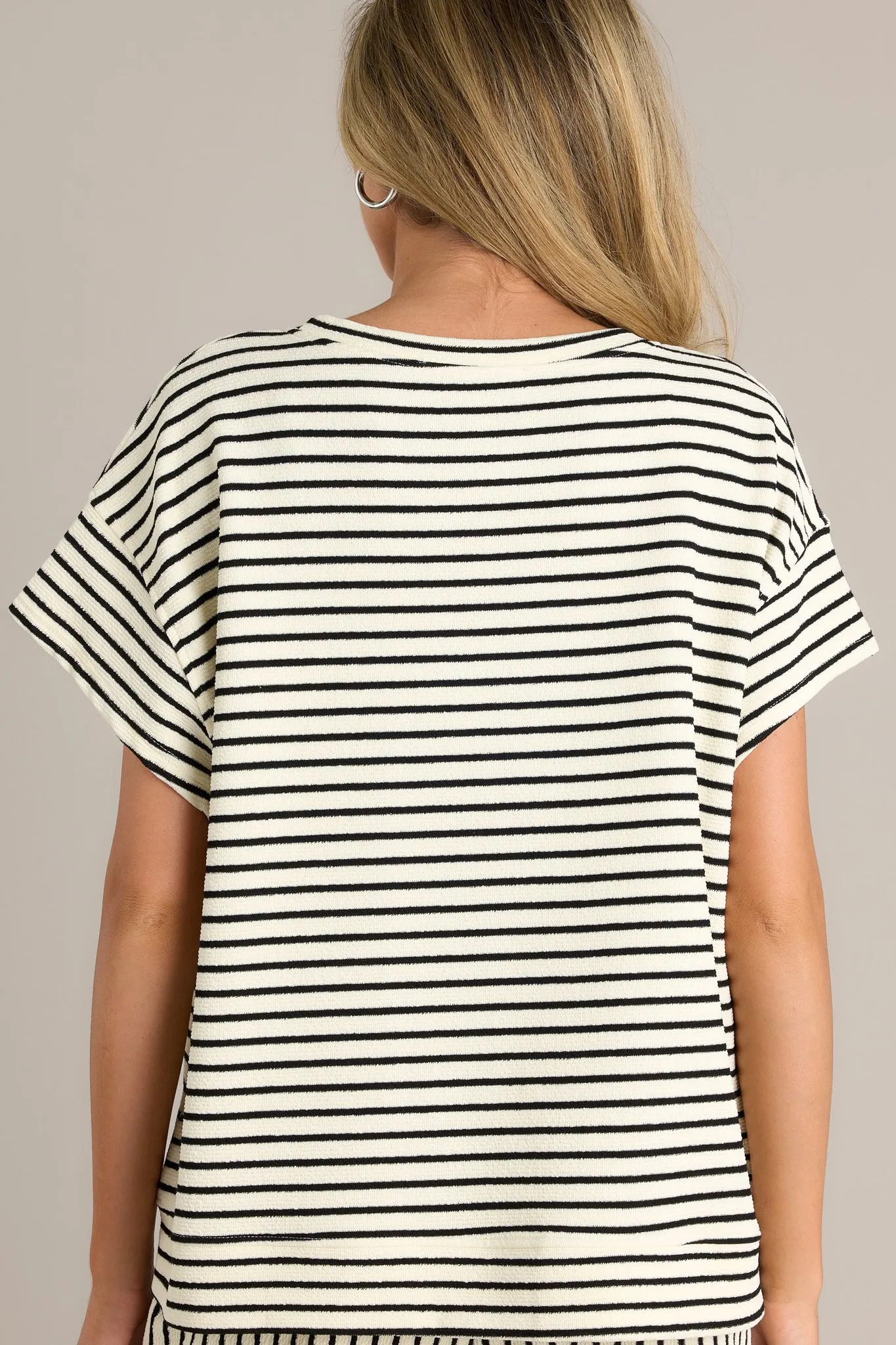 Blissful Horizon Black Stripe Top