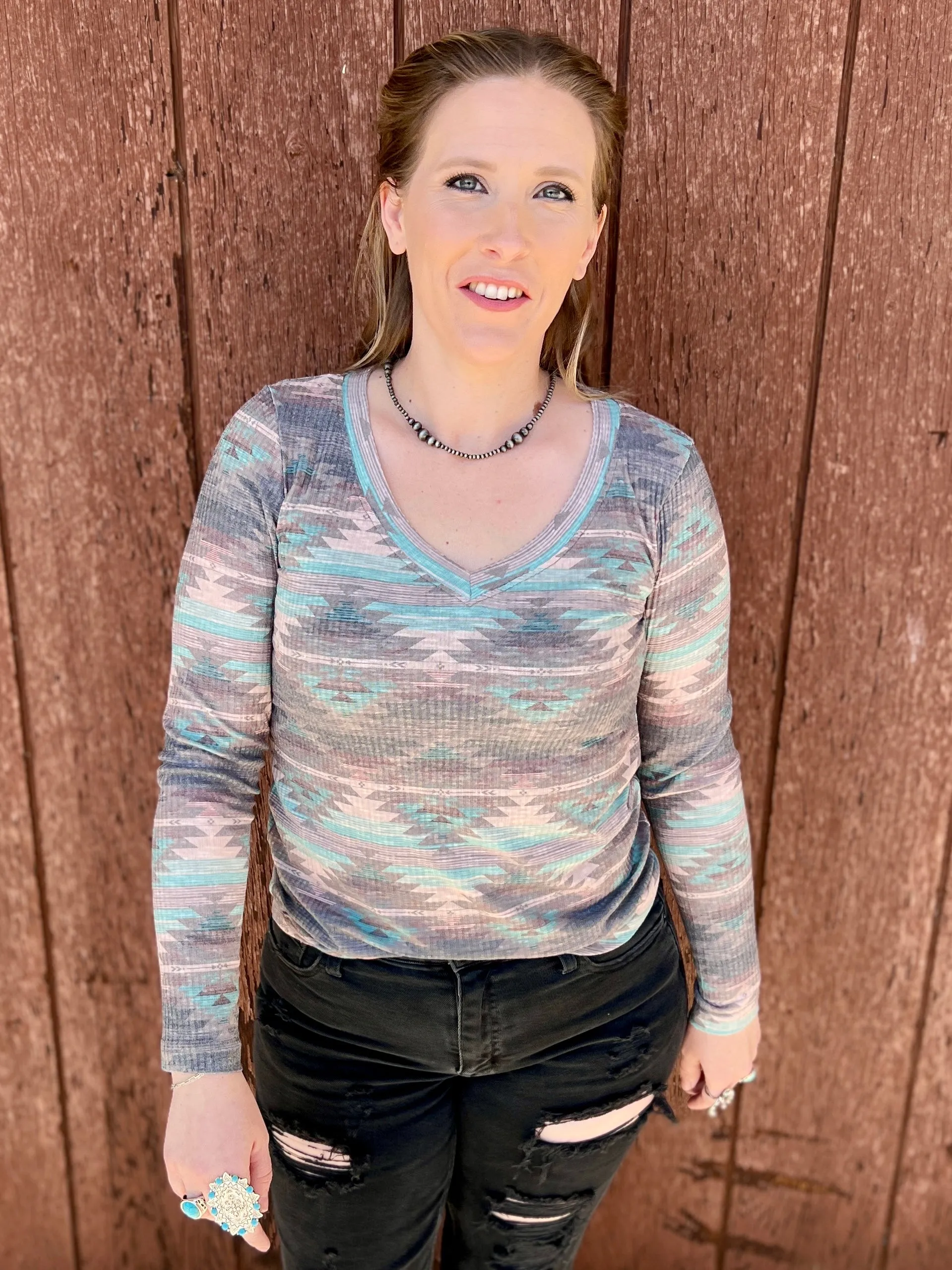 Burned Out Aztec Top