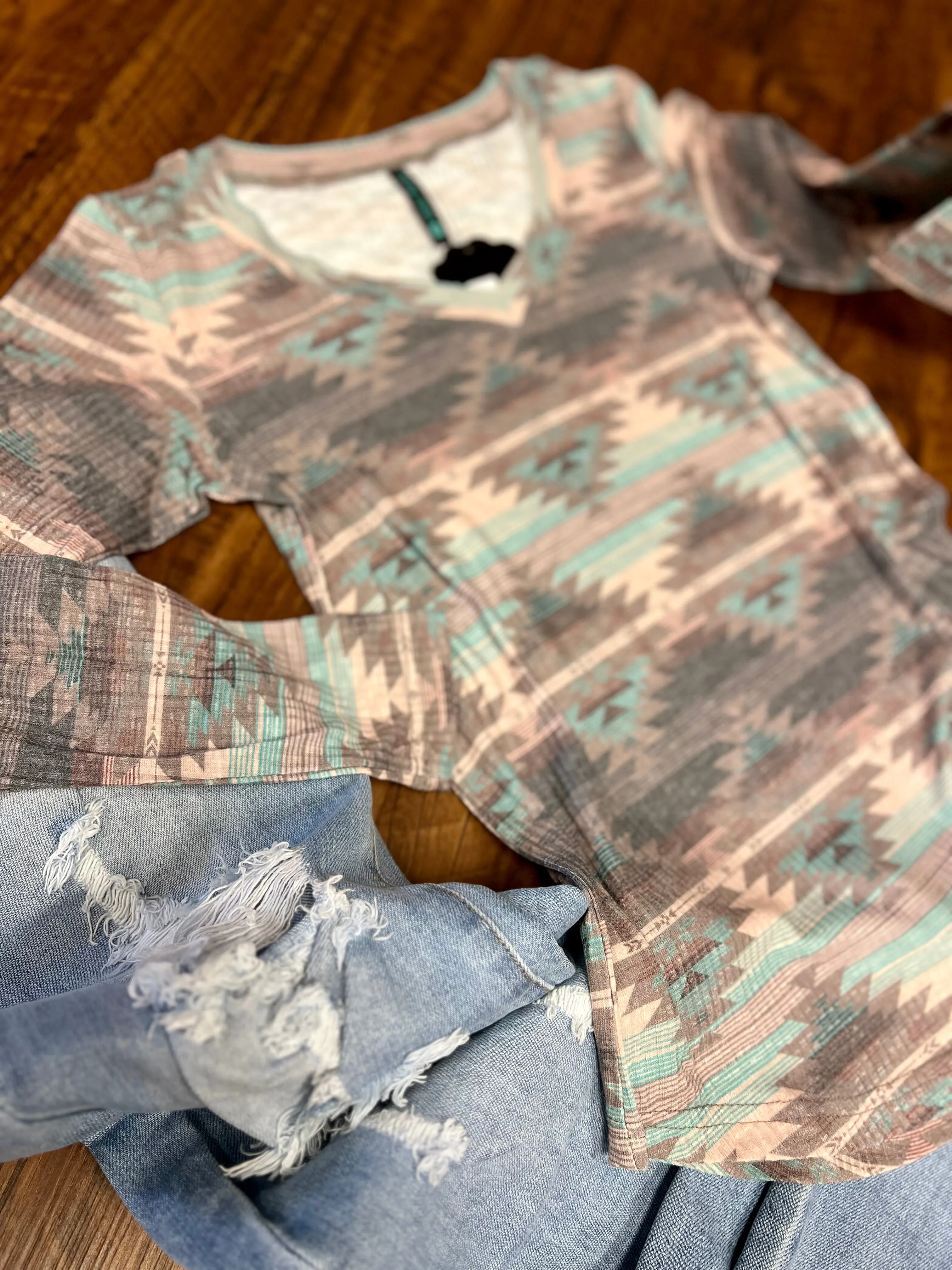 Burned Out Aztec Top