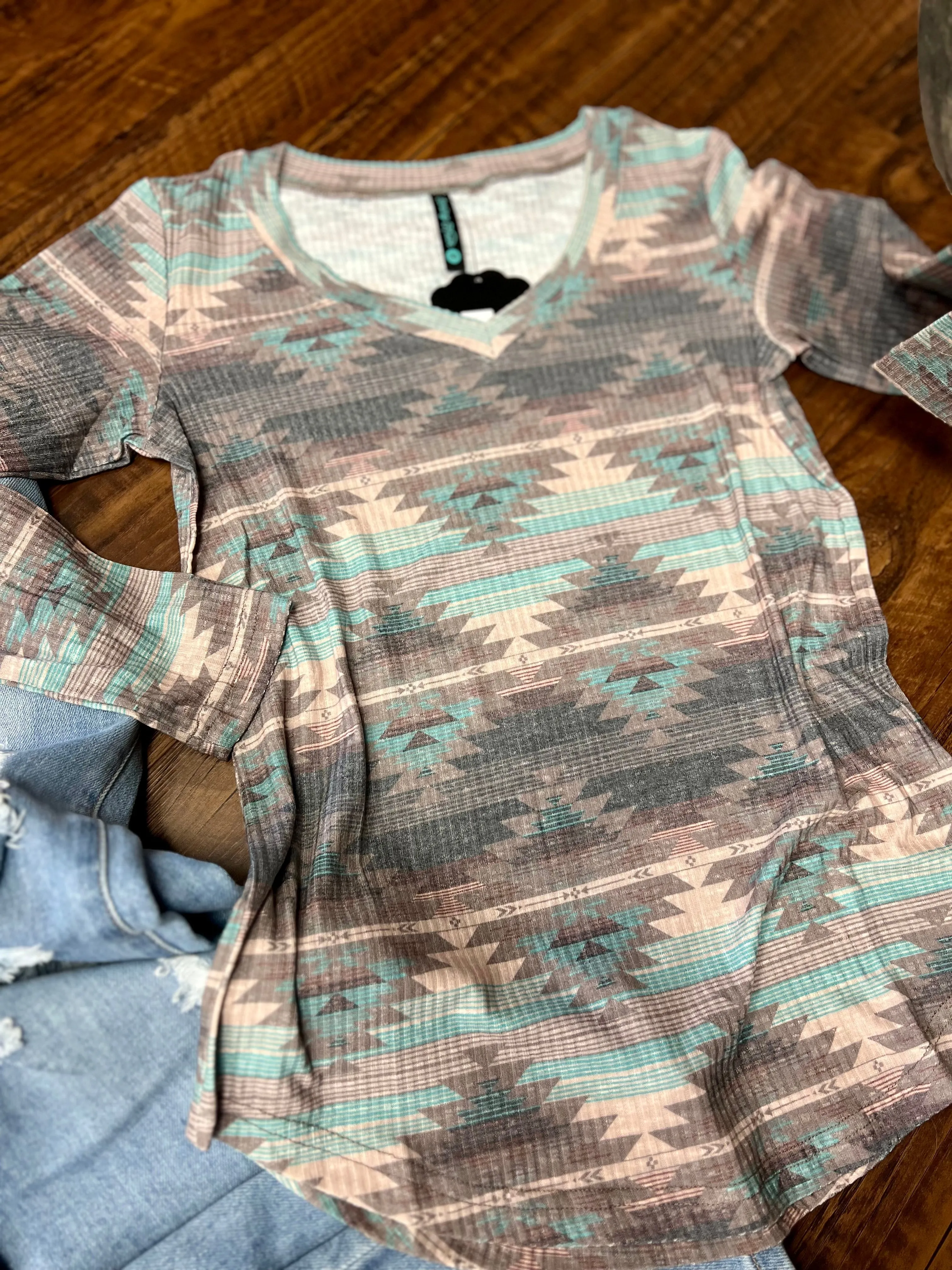 Burned Out Aztec Top