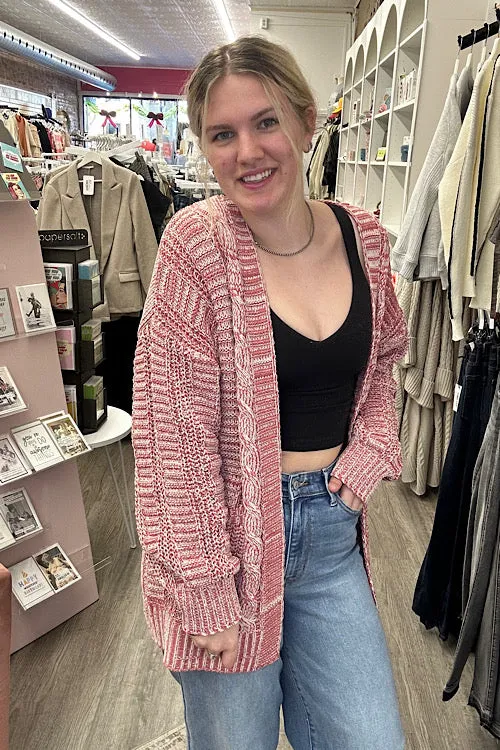 Calia - Oversized Sweater Cardigan - Brick