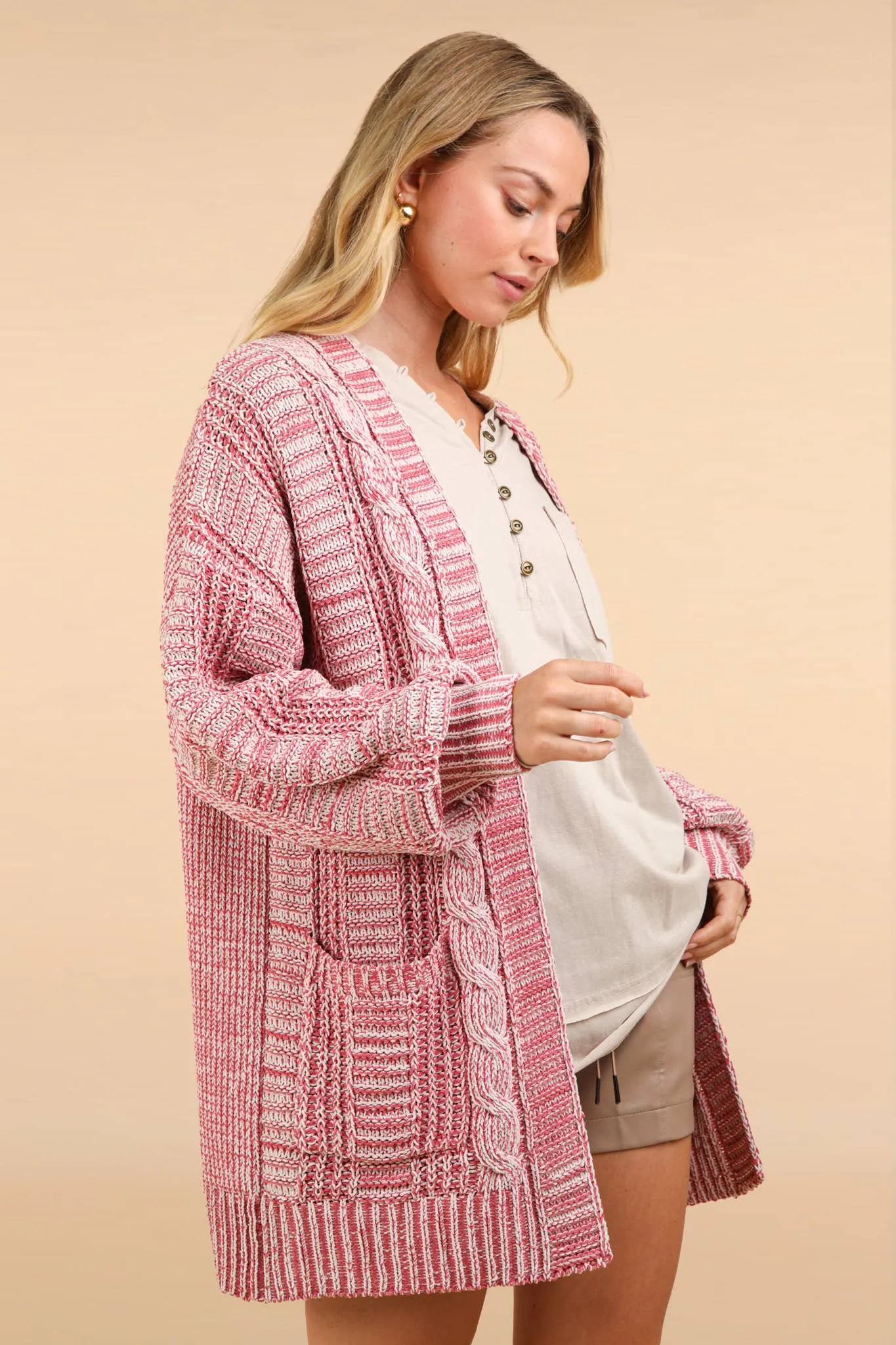 Calia - Oversized Sweater Cardigan - Brick