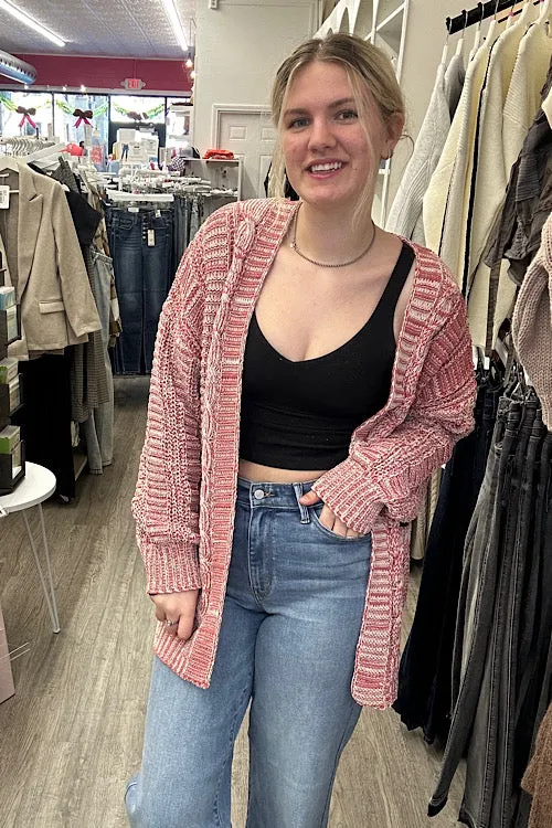 Calia - Oversized Sweater Cardigan - Brick