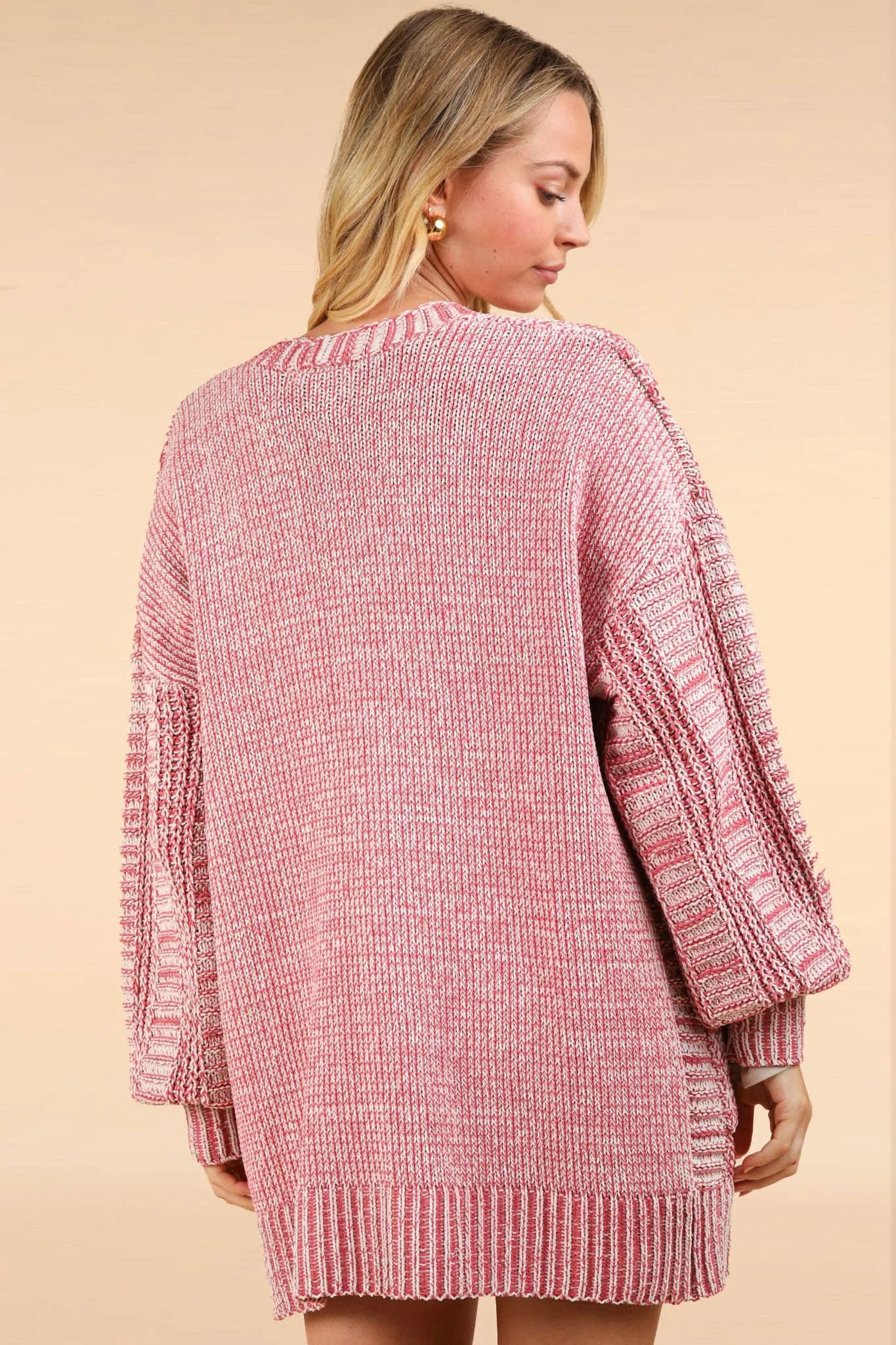 Calia - Oversized Sweater Cardigan - Brick