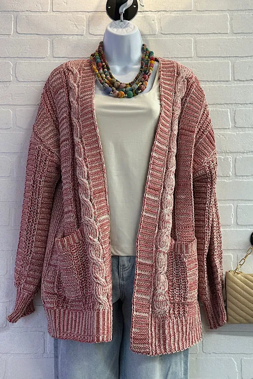 Calia - Oversized Sweater Cardigan - Brick