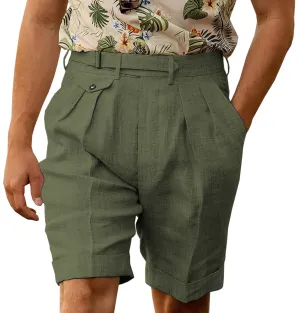 Casual Men's Short Pants Cotton Linen For Wedding