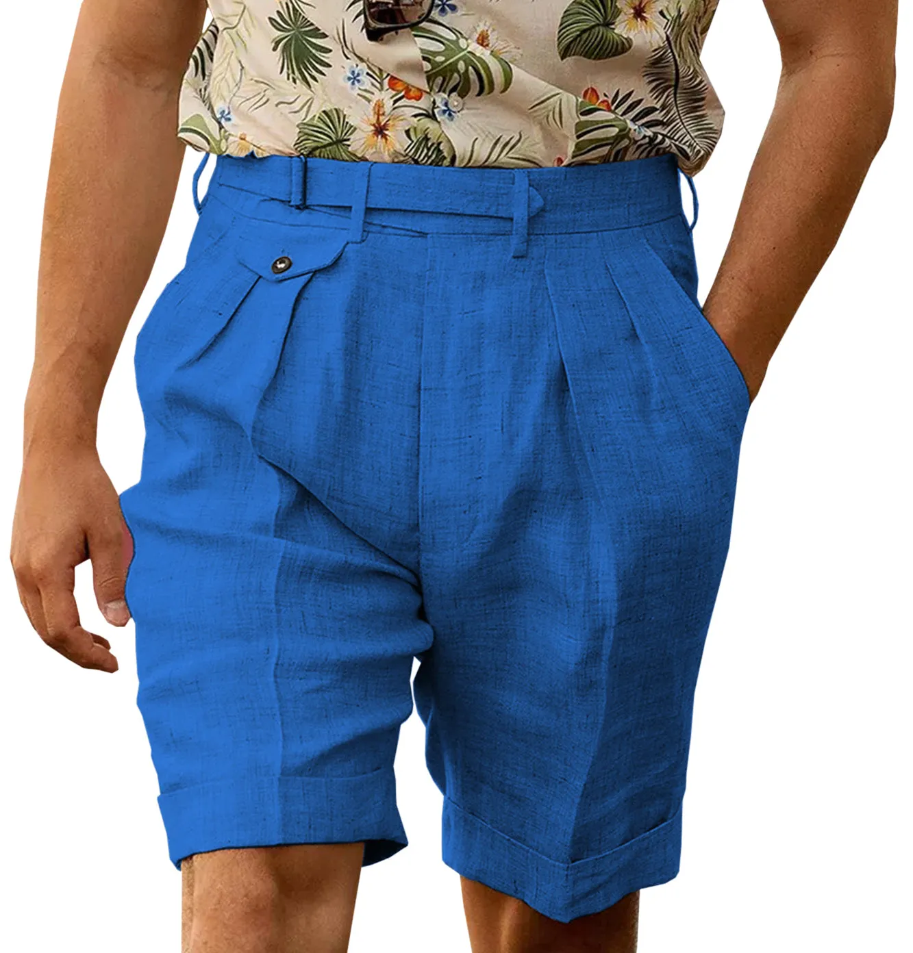 Casual Men's Short Pants Cotton Linen For Wedding