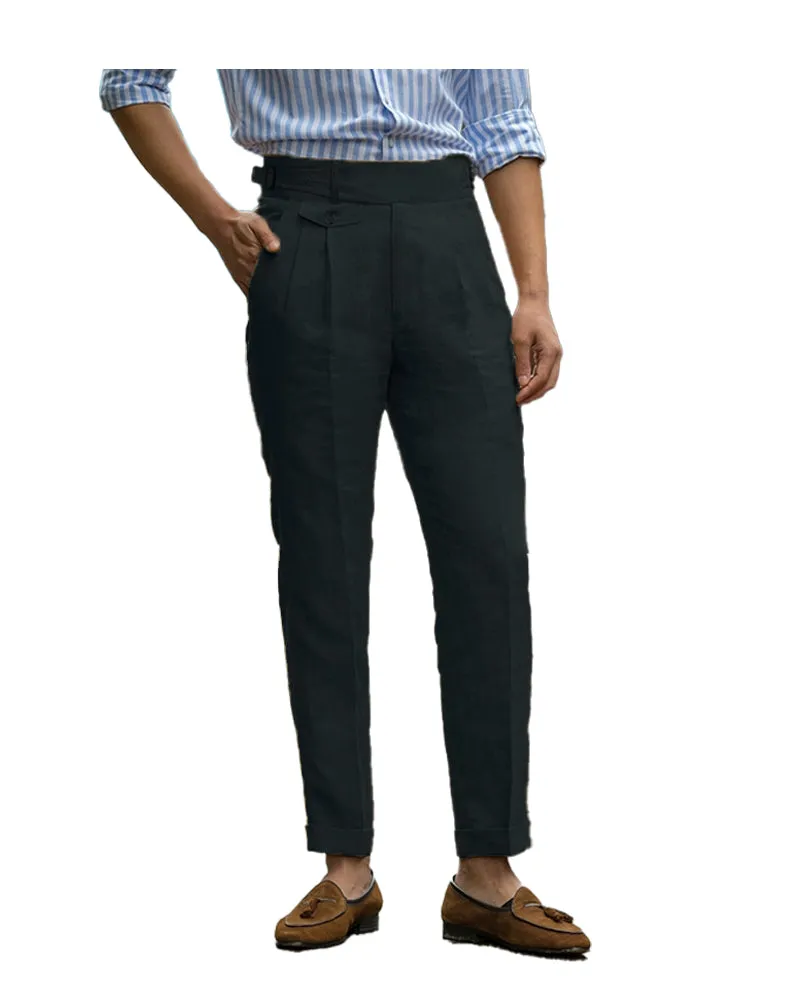 Casual Men's Suit Pants Cotton LinenTrousers For Wedding