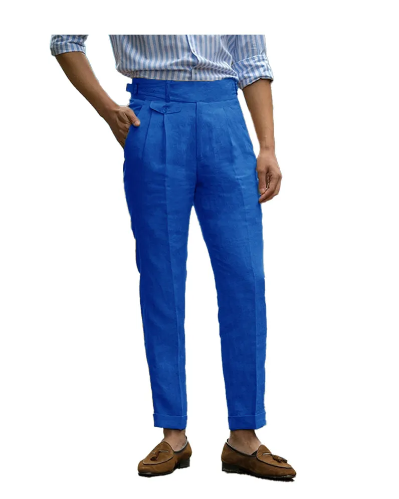Casual Men's Suit Pants Cotton LinenTrousers For Wedding