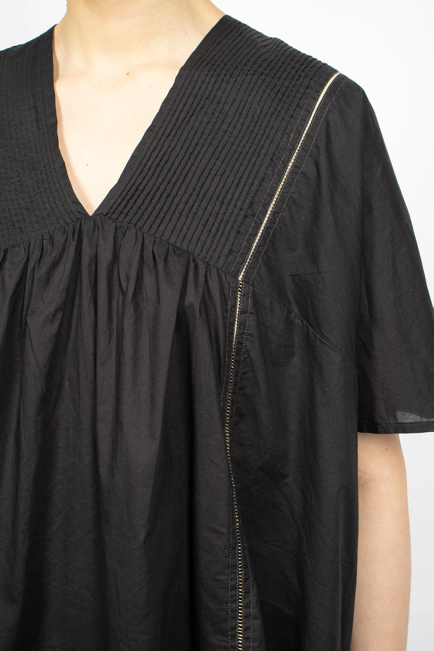 Cotton Pullover Blouse Black
