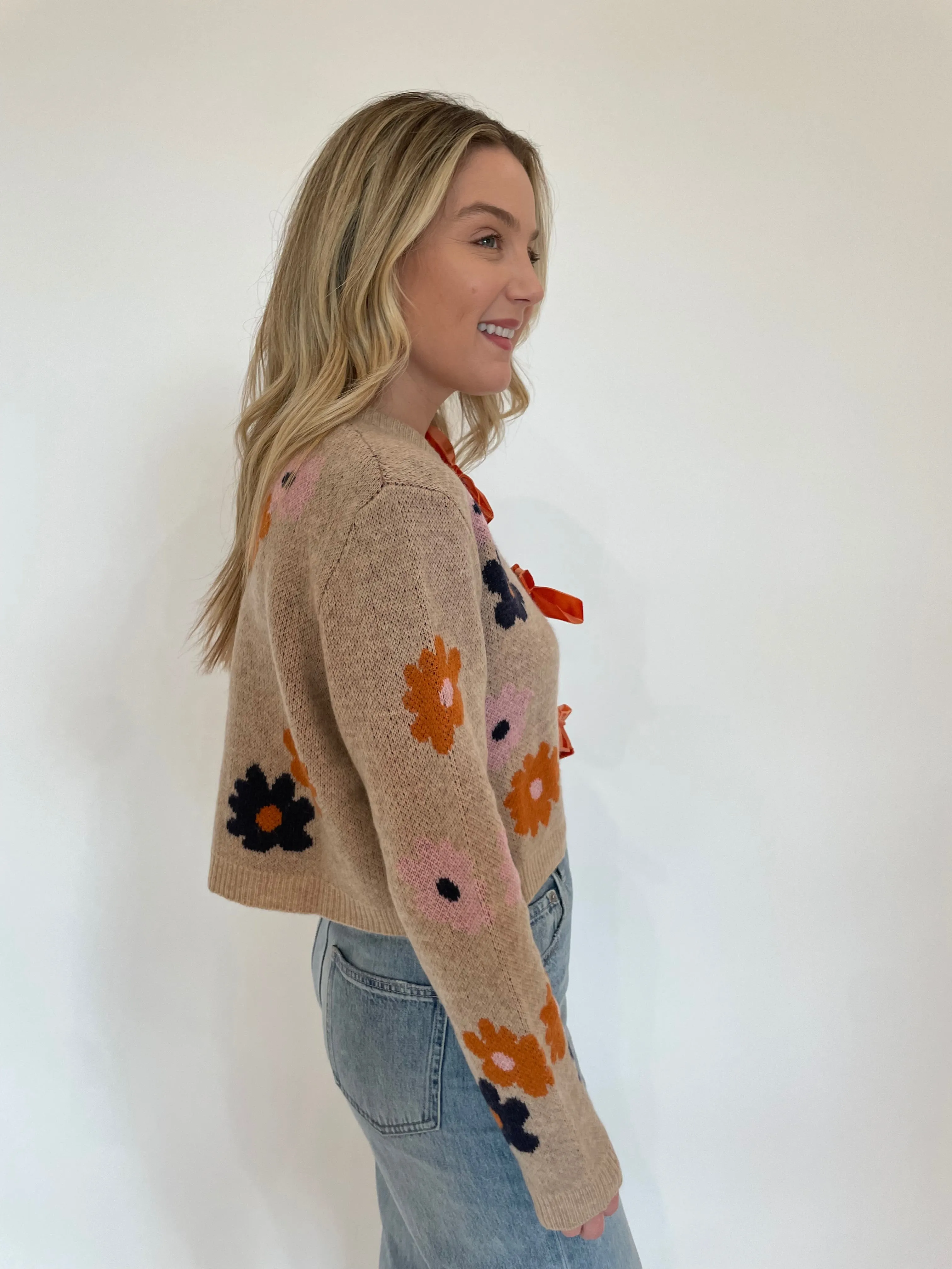 Daisy Flower Knit Cardigan