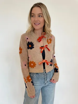 Daisy Flower Knit Cardigan