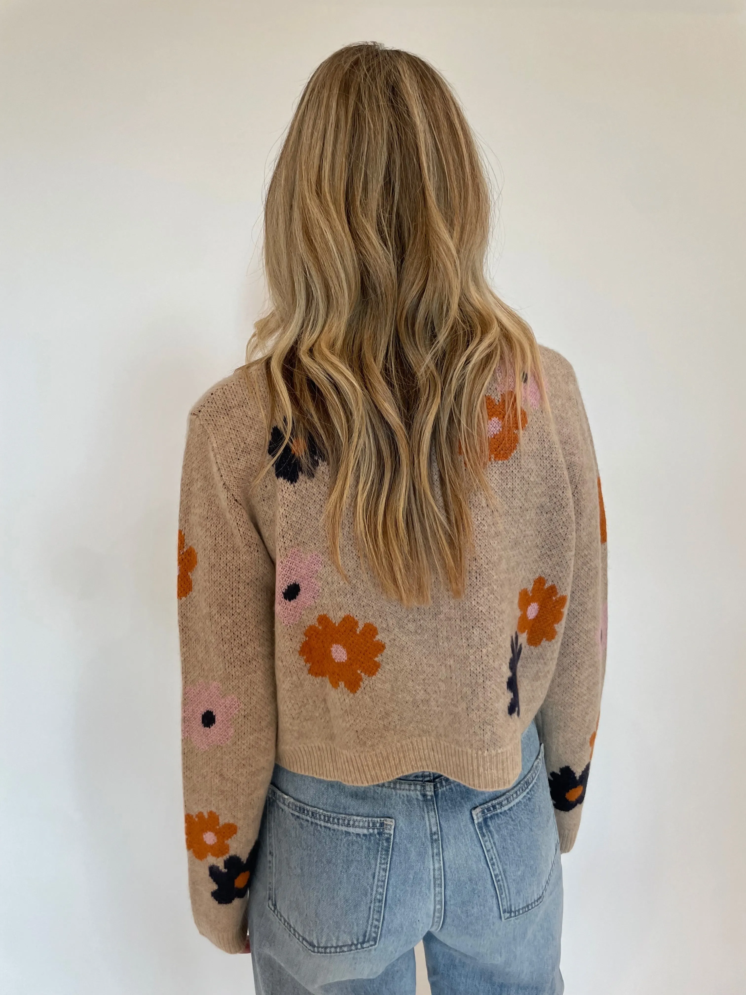 Daisy Flower Knit Cardigan