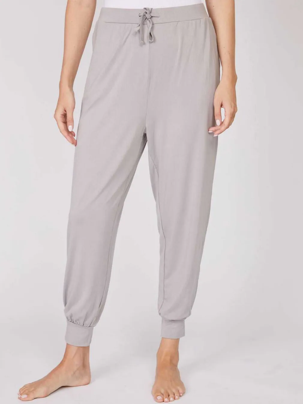 Draped Bamboo Viscose Jogger Pants