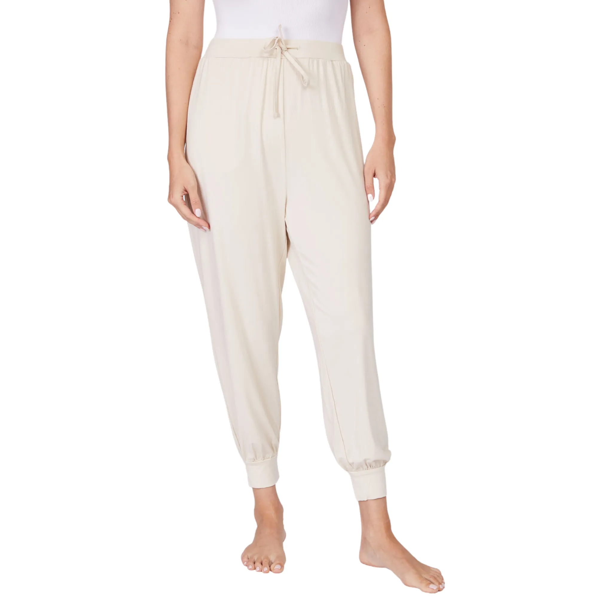 Draped Bamboo Viscose Jogger Pants
