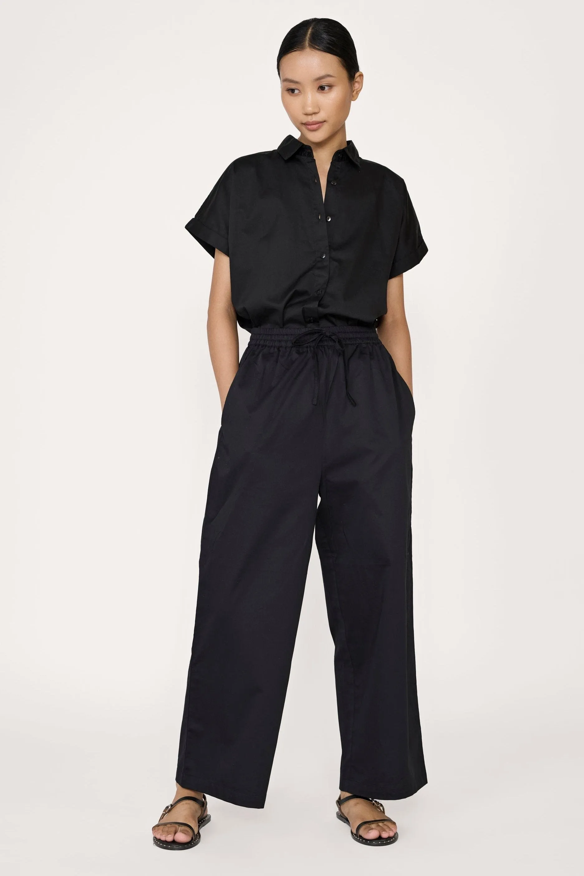 Drawstring Relaxed Pant - Black