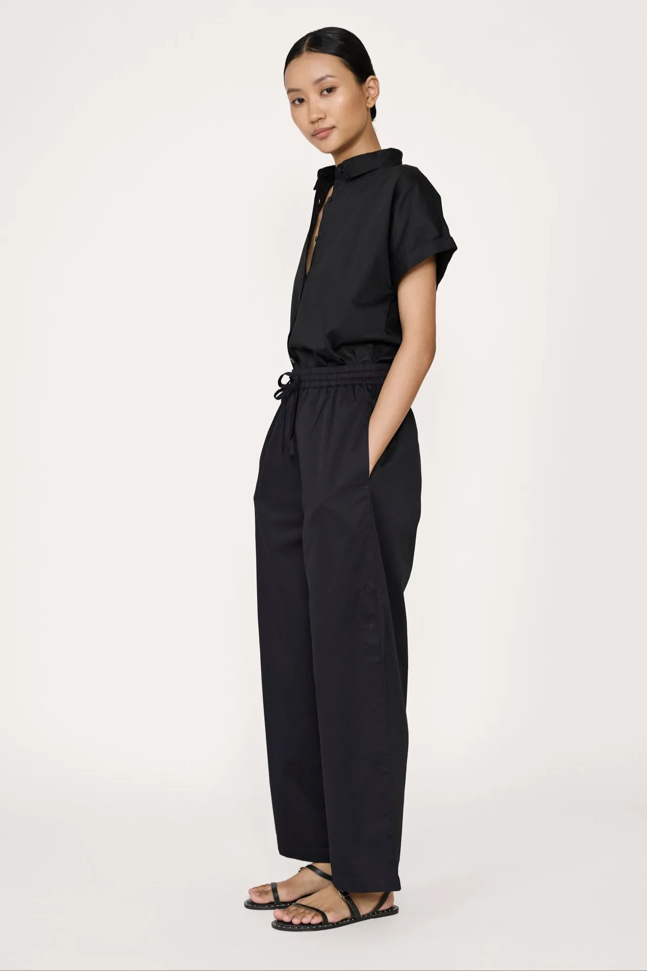Drawstring Relaxed Pant - Black