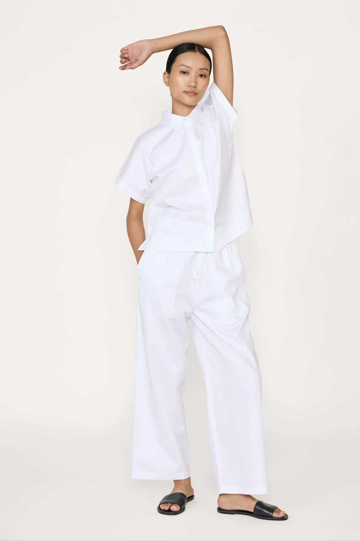 Drawstring Relaxed Pant - White