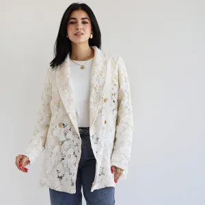 Floral lace blazer