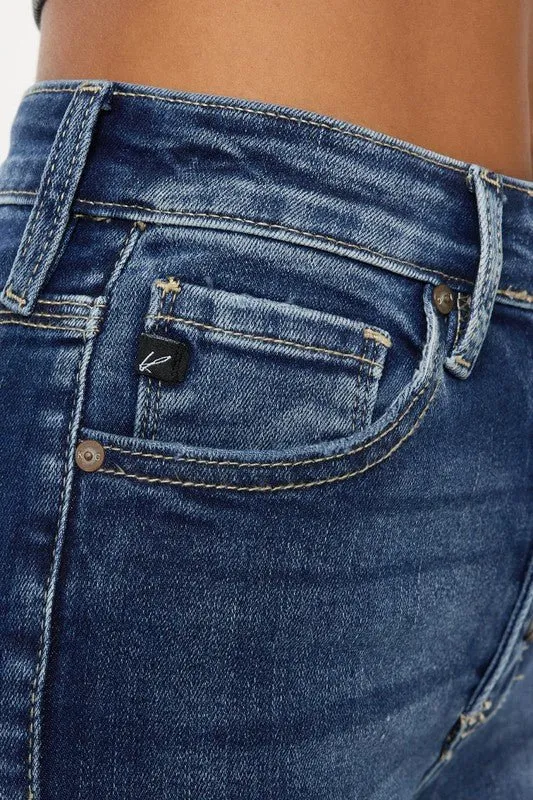 High Rise Denim Bermuda Shorts