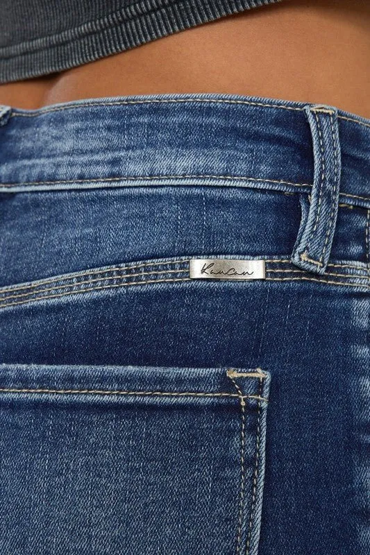 High Rise Denim Bermuda Shorts