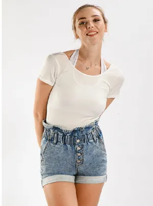 High Waist Loose Wide Leg Denim Shorts