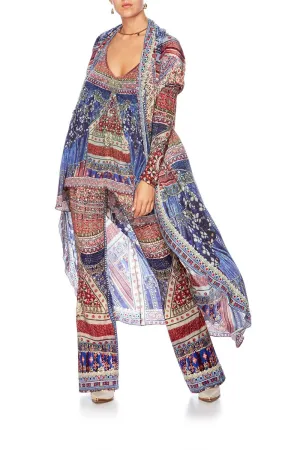 LONG CASUAL JACKET WITH POCKETS OVERNIGHT BAG