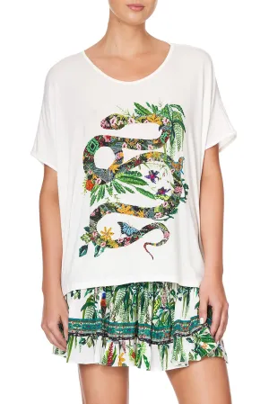 LOOSE FIT ROUND NECK TEE DAINTREE DARLING