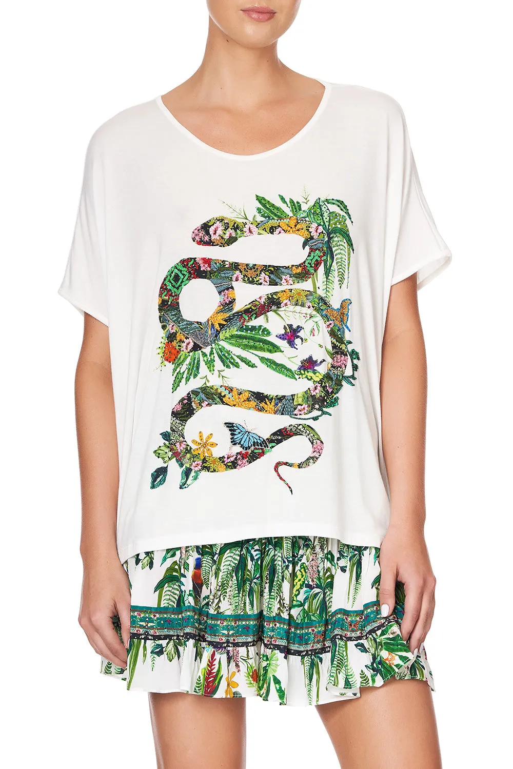 LOOSE FIT ROUND NECK TEE DAINTREE DARLING