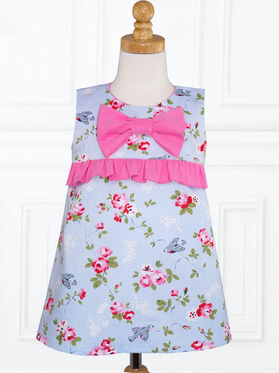 LUCY - Girls Dress Patterns - A-line Dress Pattern, Bow/Applique Pockets