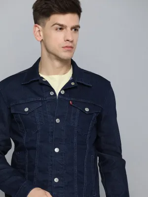 Men's Solid Shirt Collar Denim Jacket