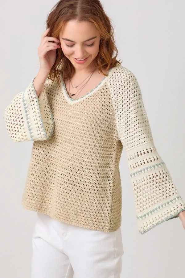 MYS Raglan Sleeve Crochet Sweater