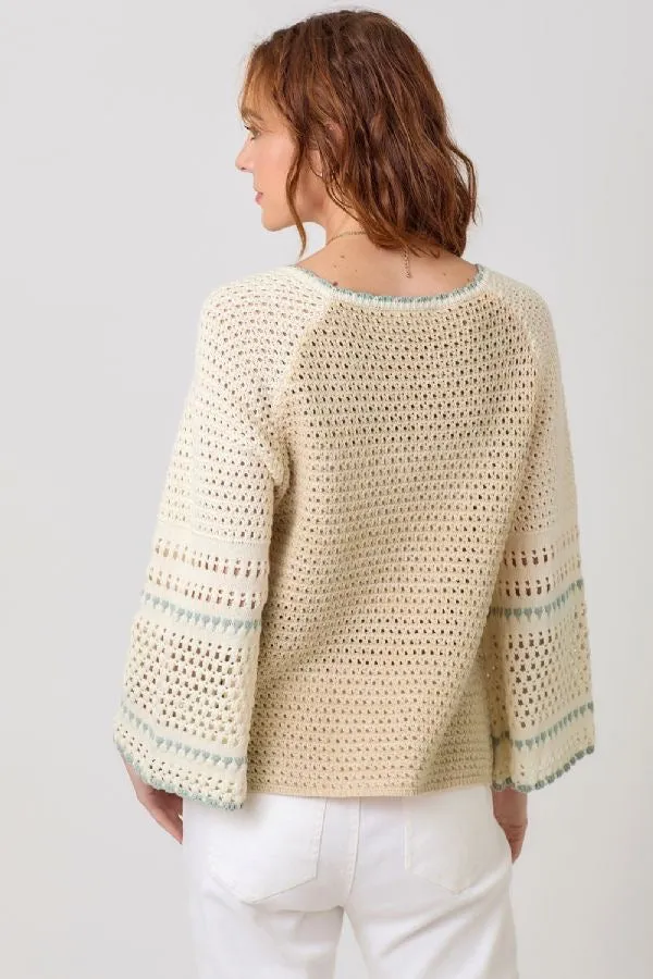 MYS Raglan Sleeve Crochet Sweater