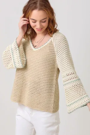 MYS Raglan Sleeve Crochet Sweater