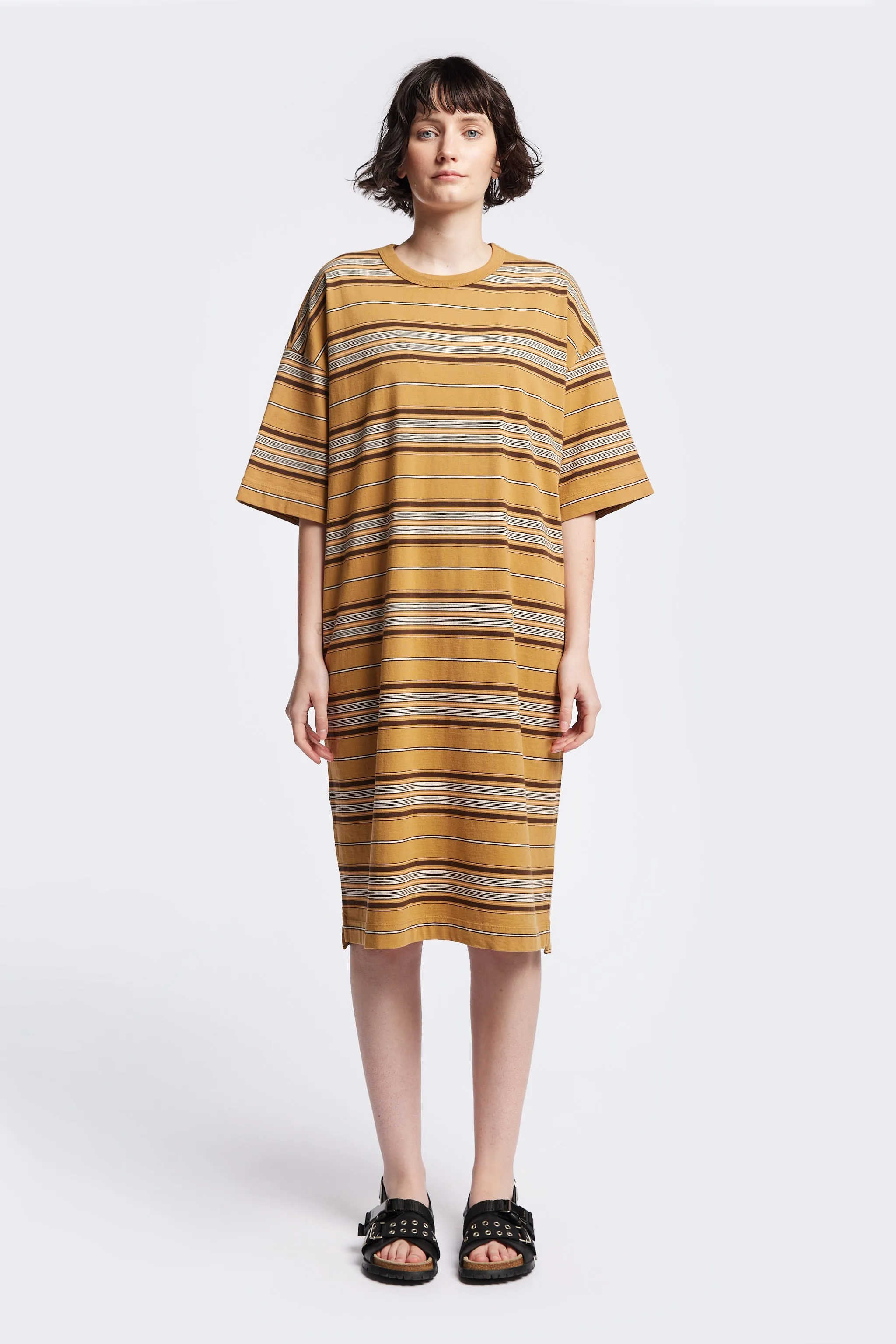 Nadir Dress Tan Stripe