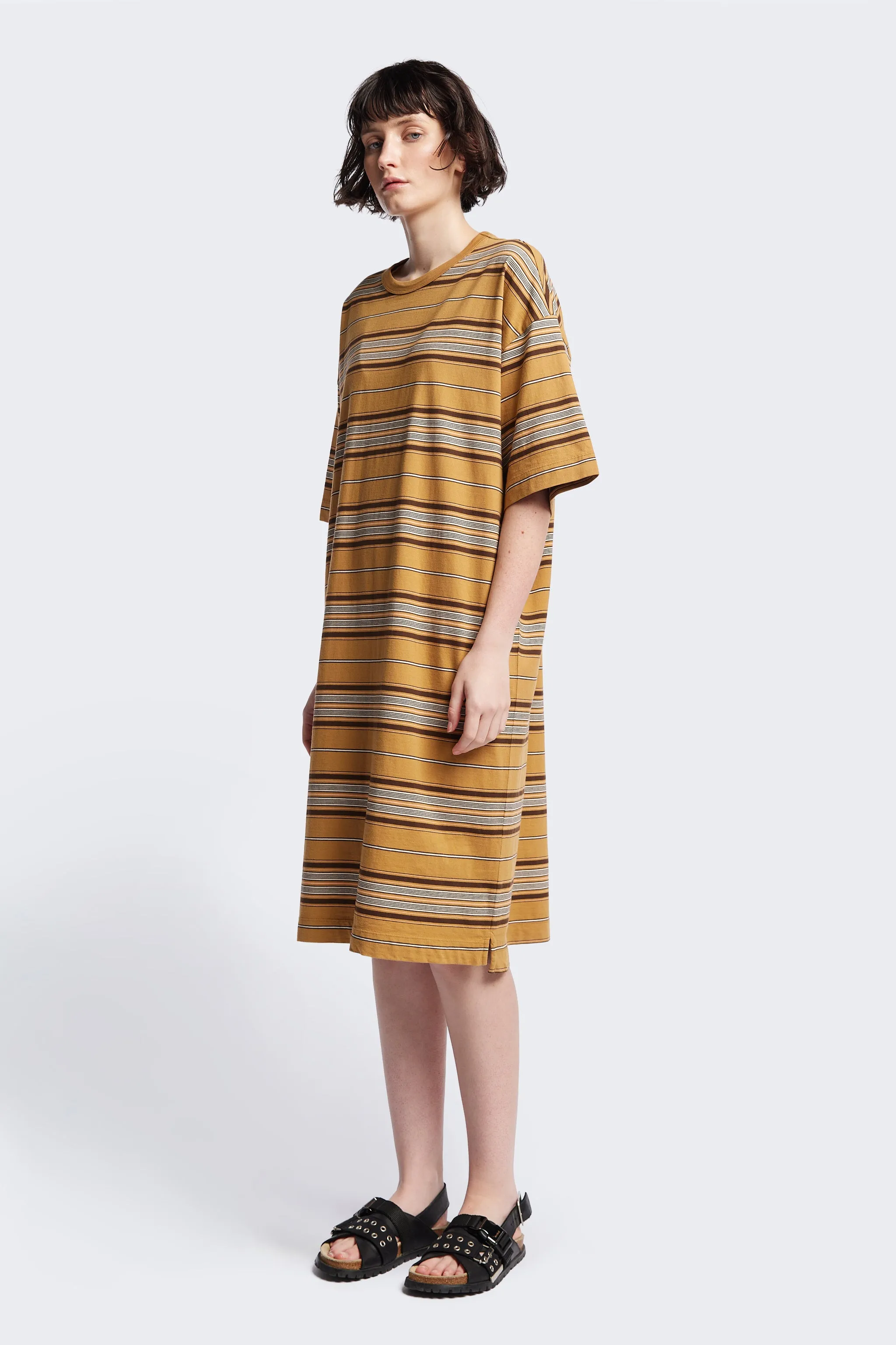Nadir Dress Tan Stripe
